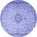 Round Persian Blue Traditional Rug, tr3475blu