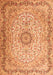 Serging Thickness of Machine Washable Persian Orange Traditional Area Rugs, wshtr3475org