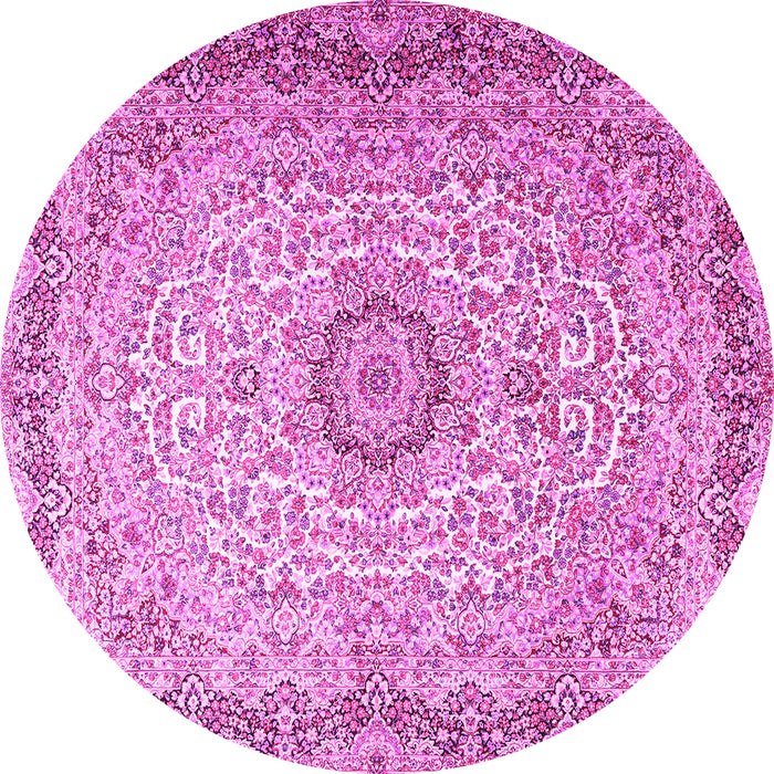 Round Persian Pink Traditional Rug, tr3475pnk