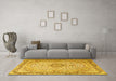 Machine Washable Persian Yellow Traditional Rug in a Living Room, wshtr3475yw