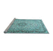 Sideview of Machine Washable Persian Light Blue Traditional Rug, wshtr3475lblu