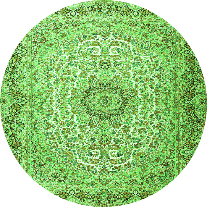 Square Persian Green Traditional Rug, tr3475grn