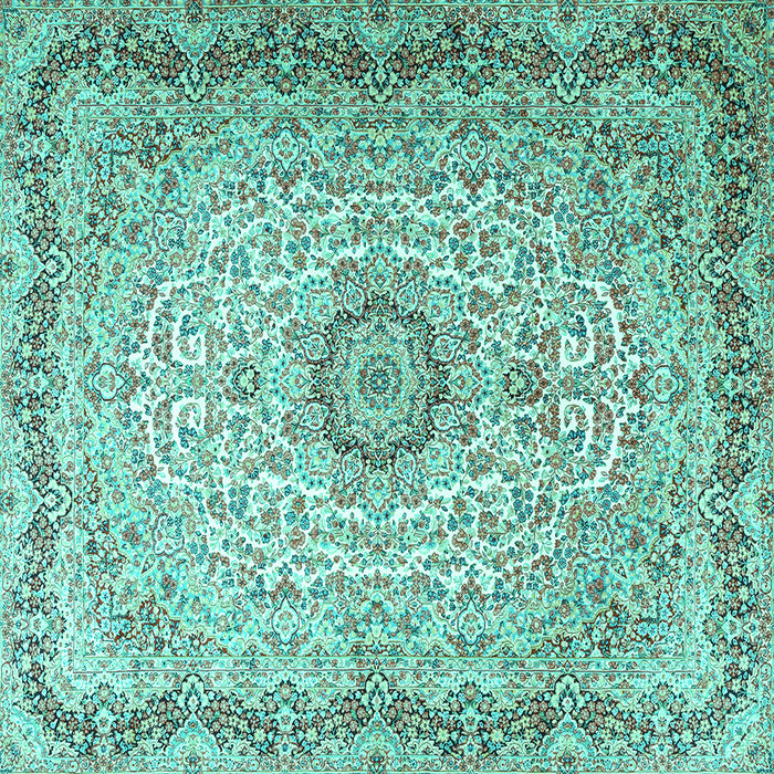 Square Persian Turquoise Traditional Rug, tr3475turq