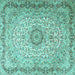 Square Persian Turquoise Traditional Rug, tr3475turq