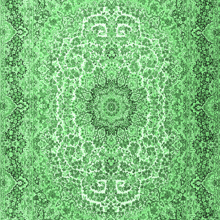 Machine Washable Persian Emerald Green Traditional Area Rugs, wshtr3475emgrn