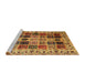 Sideview of Machine Washable Traditional Dark Sienna Brown Rug, wshtr3476