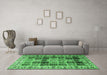 Machine Washable Persian Emerald Green Traditional Area Rugs in a Living Room,, wshtr3476emgrn