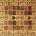 Square Machine Washable Persian Brown Traditional Rug, wshtr3476brn