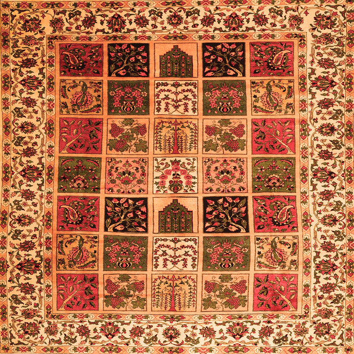 Serging Thickness of Persian Orange Traditional Rug, tr3476org