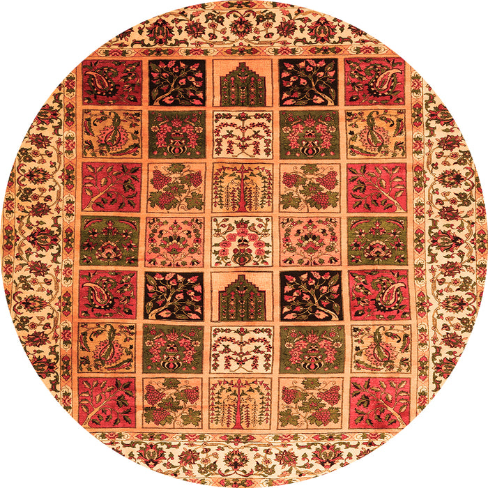Machine Washable Persian Orange Traditional Area Rugs, wshtr3476org