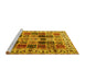 Sideview of Machine Washable Persian Yellow Traditional Rug, wshtr3476yw