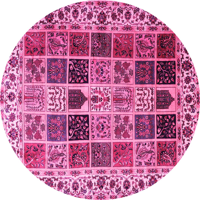 Round Persian Pink Traditional Rug, tr3476pnk