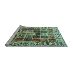 Sideview of Machine Washable Persian Light Blue Traditional Rug, wshtr3476lblu
