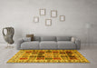 Machine Washable Persian Yellow Traditional Rug in a Living Room, wshtr3476yw