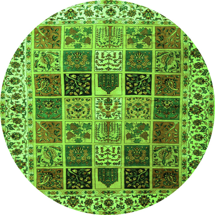 Square Persian Green Traditional Rug, tr3476grn