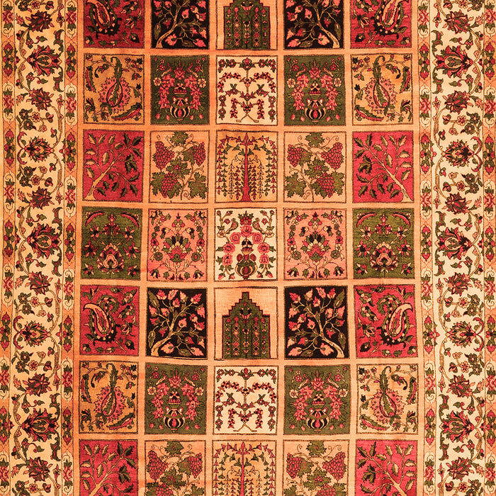 Serging Thickness of Machine Washable Persian Orange Traditional Area Rugs, wshtr3476org