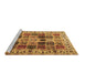 Sideview of Machine Washable Persian Brown Traditional Rug, wshtr3476brn