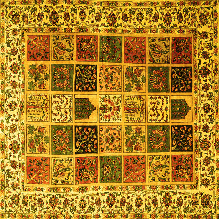 Square Persian Yellow Traditional Rug, tr3476yw