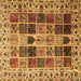 Square Persian Brown Traditional Rug, tr3476brn