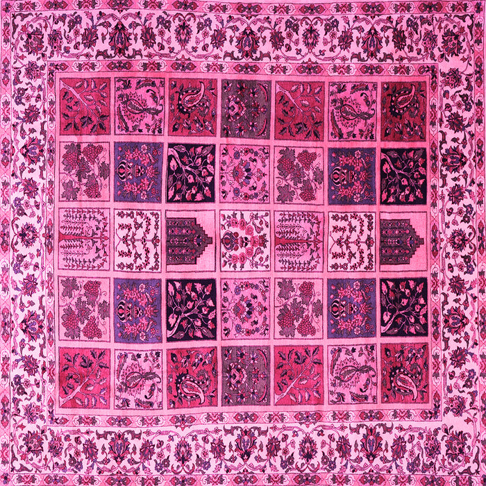 Square Persian Pink Traditional Rug, tr3476pnk