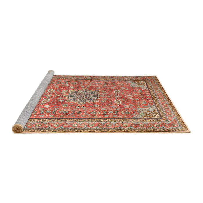 Sideview of Machine Washable Traditional Red Rug, wshtr3477