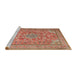 Sideview of Machine Washable Traditional Red Rug, wshtr3477