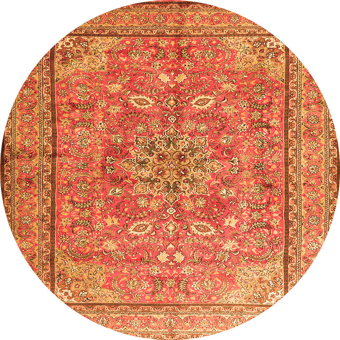 Square Persian Orange Traditional Rug, tr3477org