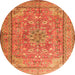 Square Persian Orange Traditional Rug, tr3477org