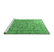 Sideview of Machine Washable Persian Emerald Green Traditional Area Rugs, wshtr3477emgrn