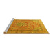 Sideview of Machine Washable Persian Yellow Traditional Rug, wshtr3477yw