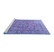 Sideview of Machine Washable Persian Blue Traditional Rug, wshtr3477blu