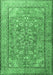 Machine Washable Persian Emerald Green Traditional Area Rugs, wshtr3477emgrn