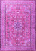 Machine Washable Persian Purple Traditional Area Rugs, wshtr3477pur