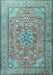 Machine Washable Persian Light Blue Traditional Rug, wshtr3477lblu