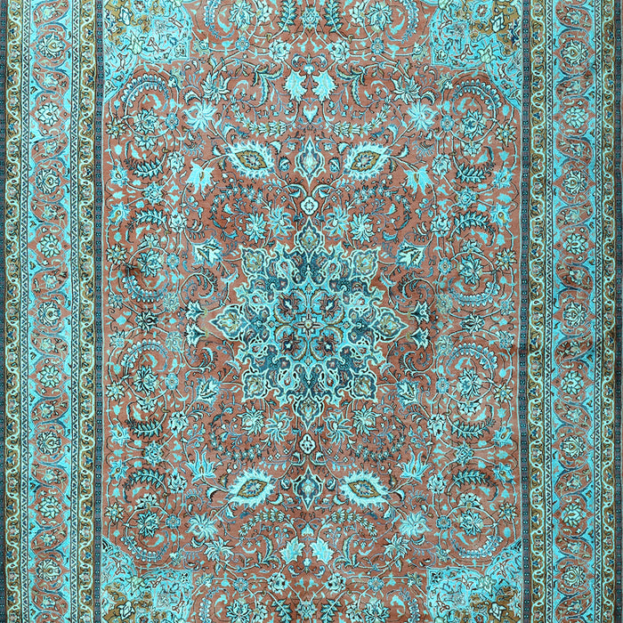 Machine Washable Persian Light Blue Traditional Rug, wshtr3477lblu