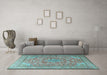 Machine Washable Persian Light Blue Traditional Rug in a Living Room, wshtr3477lblu