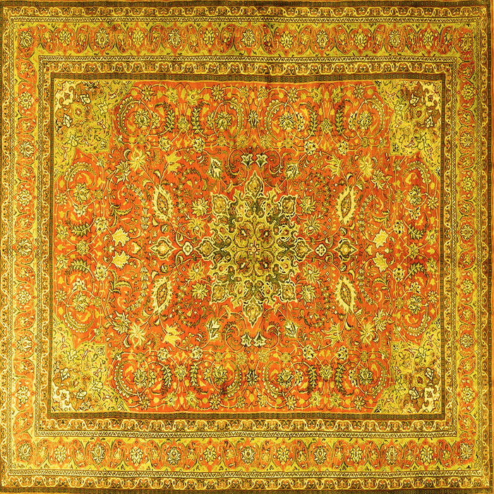 Square Persian Yellow Traditional Rug, tr3477yw
