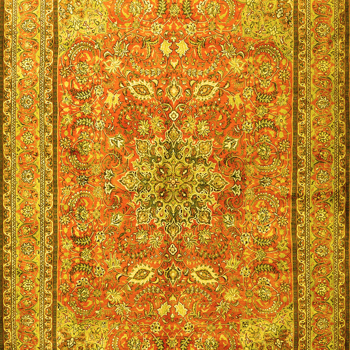 Machine Washable Persian Yellow Traditional Rug, wshtr3477yw