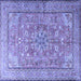Square Persian Blue Traditional Rug, tr3477blu