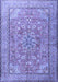 Machine Washable Persian Blue Traditional Rug, wshtr3477blu