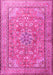 Machine Washable Persian Pink Traditional Rug, wshtr3477pnk