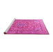 Sideview of Machine Washable Persian Pink Traditional Rug, wshtr3477pnk