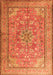 Serging Thickness of Machine Washable Persian Orange Traditional Area Rugs, wshtr3477org