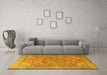 Machine Washable Persian Yellow Traditional Rug in a Living Room, wshtr3477yw