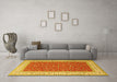 Machine Washable Persian Yellow Traditional Rug in a Living Room, wshtr3478yw