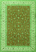 Serging Thickness of Machine Washable Persian Green Traditional Area Rugs, wshtr3478grn