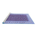 Sideview of Machine Washable Persian Blue Traditional Rug, wshtr3478blu