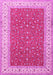 Machine Washable Persian Pink Traditional Rug, wshtr3478pnk