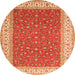 Machine Washable Persian Orange Traditional Area Rugs, wshtr3478org