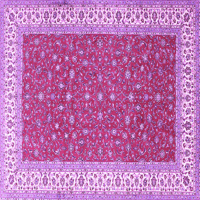 Square Machine Washable Persian Purple Traditional Area Rugs, wshtr3478pur